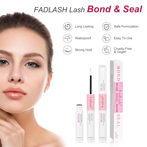 FADLASH Eyelash Extension Kit Lash Clusters Mix Tray Thin Band DIY Lash Extension Kit with Lash Bond and Seal Lash Tweezers Eyelash Applicator Tool Individual Lashes(F2-0.07D-15-20mm Kit)