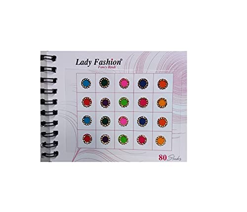 Multicolor Crystal Bindis Set - 80 Temporary Jewels, 8mm