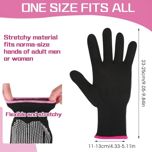 Heat Resistant Styling Gloves with Silicone Grip - 2 Pack