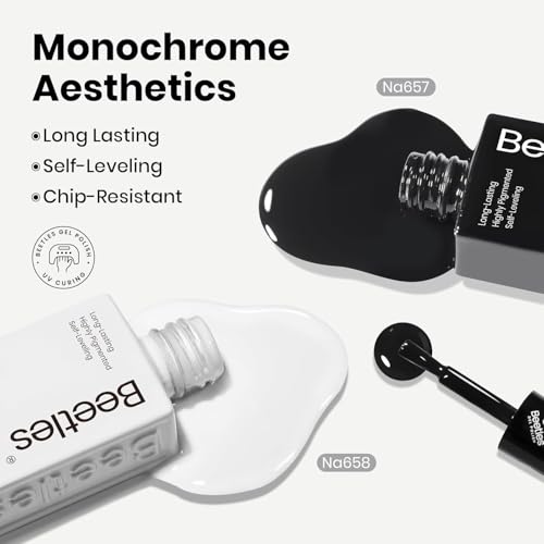 Beetles Black & White Gel Polish Kit - HEMA-Free UV/LED Soak Off Gel