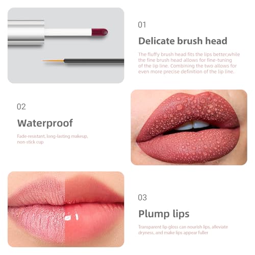2 In 1 Peel Off Lip Stain & Gloss Duo - Waterproof Long-Lasting Tint