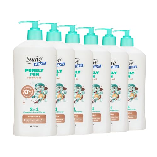 Suave Kids Purely Fun Coconut 2-in-1 Shampoo & Conditioner - 18 fl oz (Pack of 6)