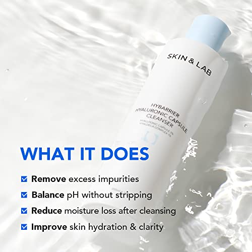 [SKIN&LAB] Hybarrier Hyaluronic Capsule Cleanser| Daily Gel Cleanser Infused with Hyaluronic Capsule and Hyaldeca Complex | For All Skin Types | 6.76 fl.oz