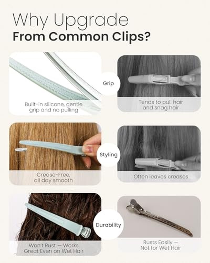 AIMIKE 4.8-Inch No-Crease Hair Clips for Thick Hair - 6-Pack