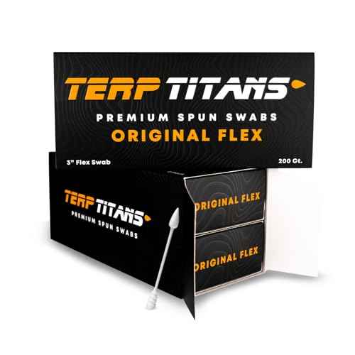 TerpTitans Original Flex ? Flexible Cotton Swabs, 400 Count ? Spiral Tip For Max Absorption and Fine Point Tips For Tight Spaces | Zero Plastic Packaging | 2-Pack