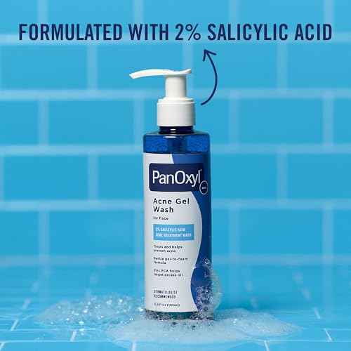 PanOxyl Acne Gel Wash, 2% Salicylic Acid, Moisturizes with Blue Algae and Aloe Vera, Mattifies with Zinc PCA, Nourishes Skin with Green Tea Extract and Betaine, with Allantoin, 6.5oz