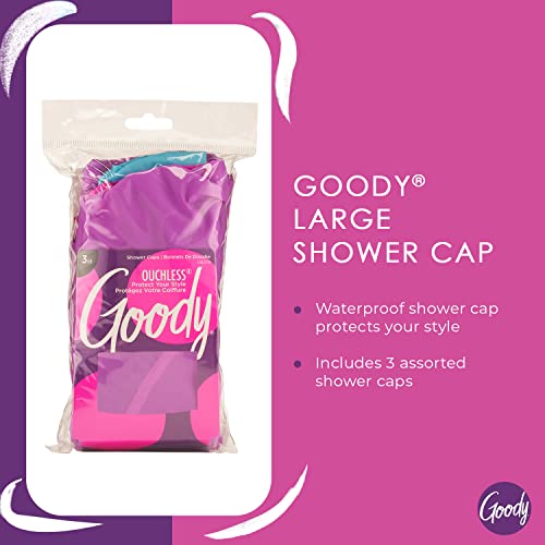 Goody Shower Cap 3 Pack - Waterproof Hair Protection
