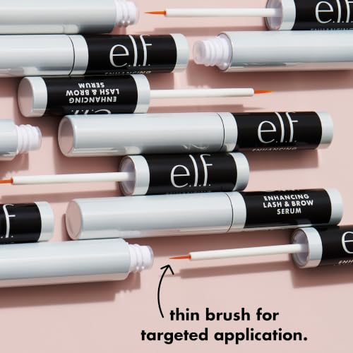 e.l.f. Lash & Brow Serum - Nourishing Growth Treatment for Longer, Fuller Lashes & Brows, Clear, 0.12 Fl Oz