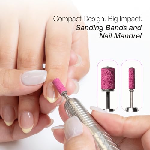 Curacoro 100 Pcs Mini Sanding Bands 120 Grit for Nail Drill