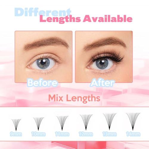 FADLASH Premade Lash Fans 300pcs 20D Eyelash Extensions