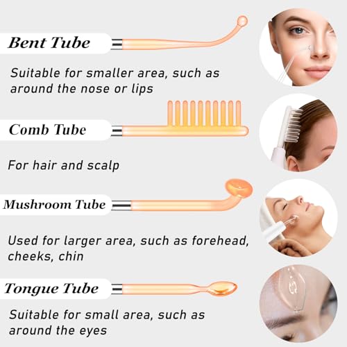 DARSONVAL High Frequency Facial Wand with 4 Tubes