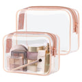 Clear Makeup Bag Travel Set - TSA Approved Toiletry Bags, 2 Pack