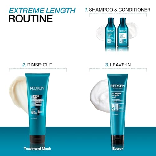 Redken Extreme Length Conditioner 10.1 Fl Oz for Longer Hair – Biotin & Castor Oil Formula