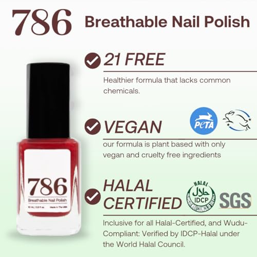 786 Cosmetics Breathable Nail Polish - Vegan Nail Polish, Cruelty-Free, Healthy, Halal Nail Polish, Fast-Drying Nail Polish (Toulouse)