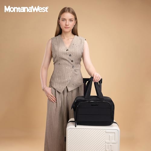 Montana West Large Waterproof Travel Toiletry Bag for Women with Brush Organizer