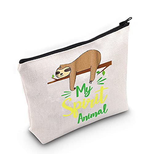 LEVLO Funny Sloth Cosmetic Make Up Bag Sloth Lover Inspired Gift My Spirit Animal Is A Sloth Makeup Zipper Pouch Bag (Spirit Animal Sloth)