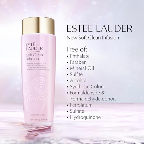 Est?e Lauder Soft Clean Infusion Hydrating Skin Essence Face Lotion Toner with Amino Acid + Waterlily, 13.5 Fl Oz