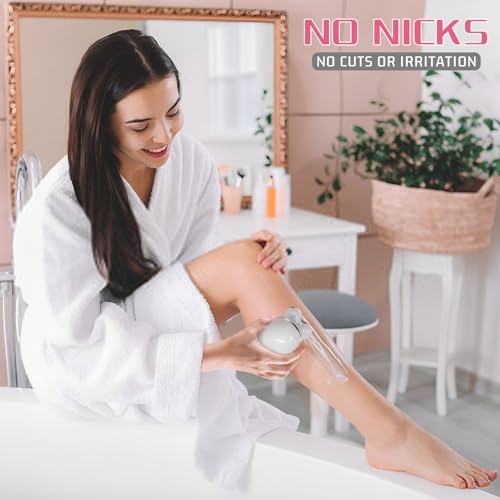 Electric Razors for Women: Rechargeable Shaver with Detachable Head - 5D Wet and Dry Lady Hair Remover for Legs and Hand (Gold)