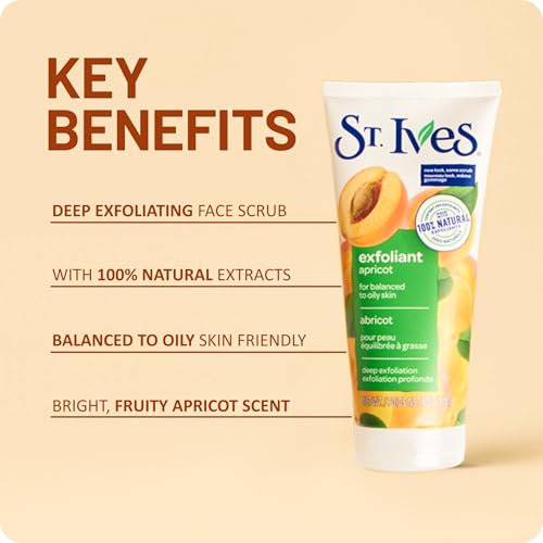 St. Ives Apricot Face Scrub, 6 oz (4 Pack)