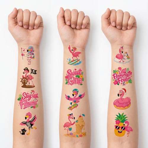 96 PCS Flamingo Temporary Tattoos for Kids - Party Favors