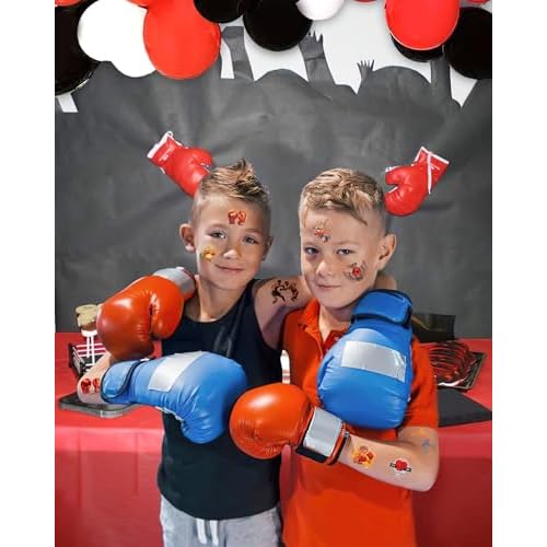 165Pcs Boxing Tattoos Stickers - 18 Sheets Boxing Glove Party Favors Temporary Tattoos for Boxing Theme Birthday Party Decorations, Boxing Fight Night Party Decorations, Boxing Party Gift Prizes