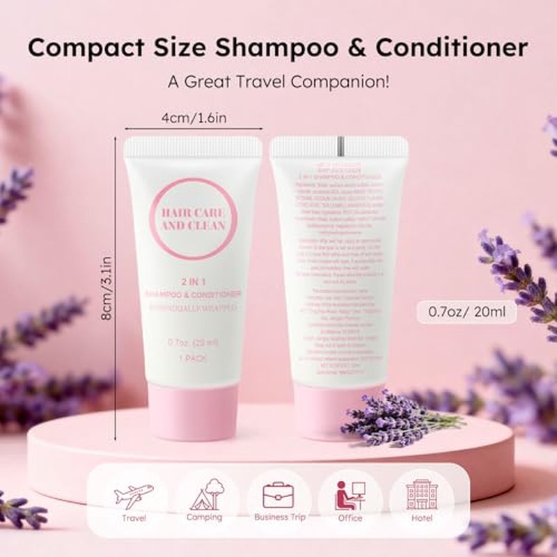 2-in-1 Travel Shampoo & Conditioner Bulk Pack of 100