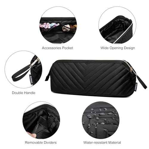 Hair Tools Travel Bag for Shark Flexstyle Dyson, Quilted Case Organizer Bag, Gift for Women Hair Accessories Storage Bag, Travel Hairdryer Portable Bag for Women, Black
