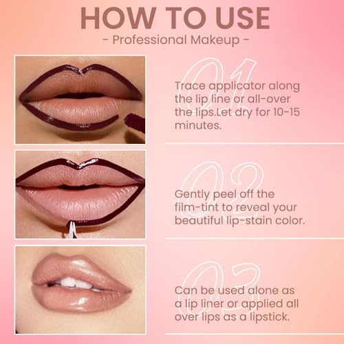 Matte Peel-Off Lip Stain - Long-Lasting Waterproof Lip Liner