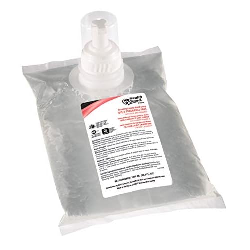 Health Guard 68610 Foaming Luxury Hand Soap D&FF, 1000 mL Refill Bag, Clear with No Fragrance (Pack of 4)