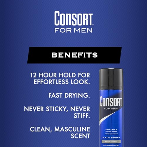 Consort Hair Spray 8.3 Ounce Regular Hold Aerosol (Pack of 3)