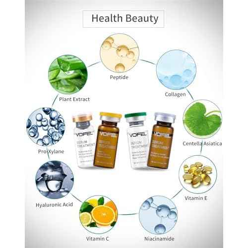 Anti Aging Serum with Hyaluronic Acid Vitamin C Serum for Face Centella Serum Moisturizer 0.35 oz 4 Kits 16 Vials Facial Serum Ampoules (4 kits gift box)