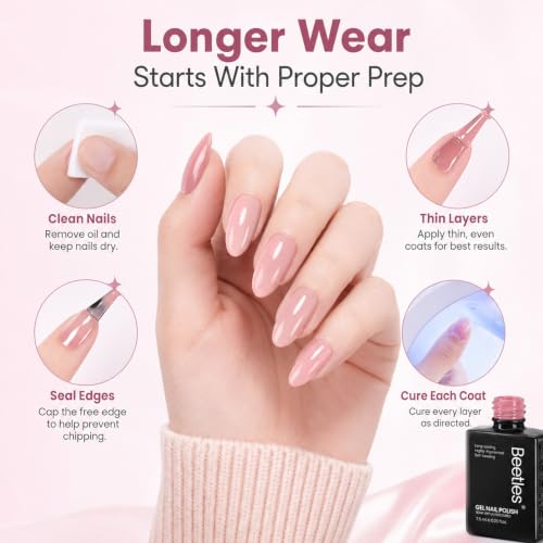 Beetles Nude Pink Gel Polish Set - 6 Cozy Fall Colors