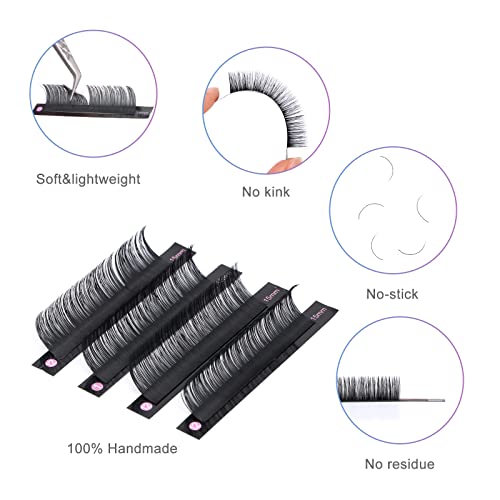 Classic Lash Extensions, 0.20D-Mix8-15mm Eyelash Extension Matte Black Individual Eyelashes Single Lash Extensions