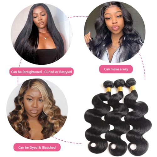 Body Wave Human Hair 3 Bundles 14 16 18 Inch Brazilian Virgin