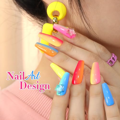 Double Rhythm Neon Sweetie Gel Polish Set 6x15ml – Pastel Red Pink Orange Yellow Green