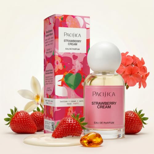 Pacifica Strawberry Cream Eau de Parfum - Long Lasting Fruity Floral Perfume, 1 fl oz