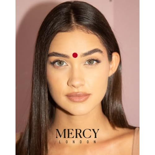 Red Circle Velvet Bindis by MERCY LONDON Indian Dot Bindi Face Jewels Colorful Round Multi Packet Different Sizes