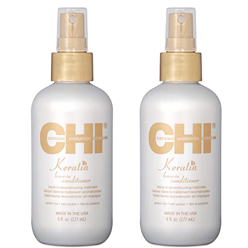 CHI Keratin Leave-in Conditioner - Hydrating Treatment for Damaged Hair, 6 Oz (Pack of 2)