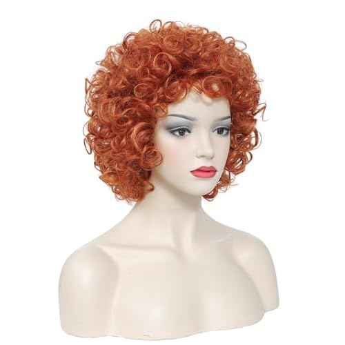 Short Curly Wig for Women,Karen,Ice Spice Wig,Fun Wigs,Pelucas De Mujer (Orange)