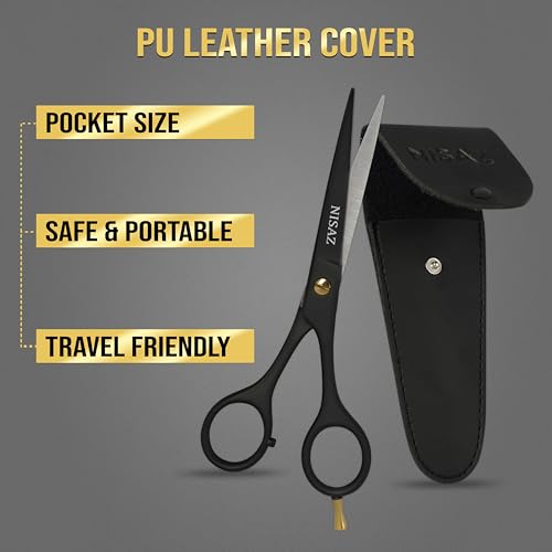 Professional 6.5” Matte Black Hair Cutting Scissors - Ergonomic Barber Shears