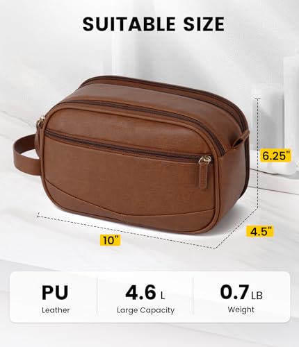 Vorspack PU Leather Toiletry Bag for Men - Water Resistant