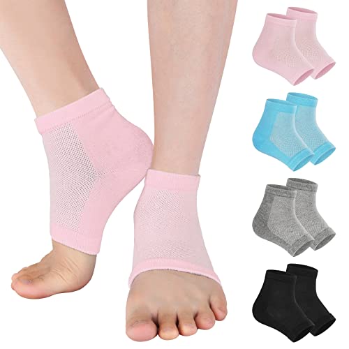 Vaincre Gel Moisturizing Heel Socks for Cracked Feet, 4 Pairs