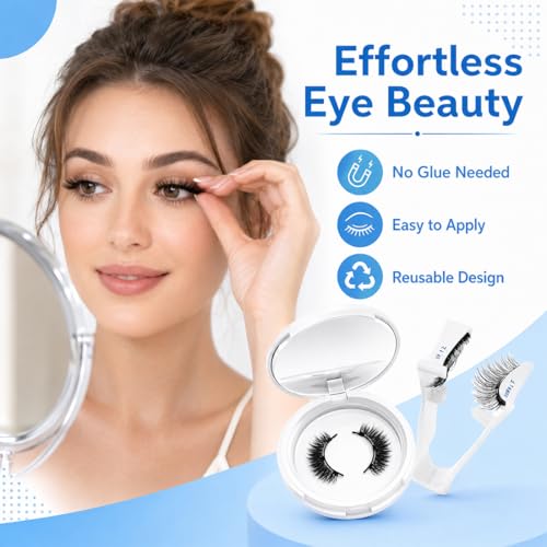 Magnetic Eyelashes Natural Look No Glue with Applicator