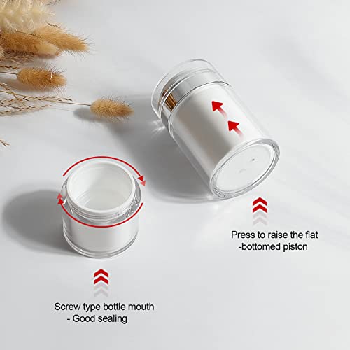 Travel Lotion Dispenser Airless Pump Jar - 0.5 Oz Refillable Skincare Container Variation 1