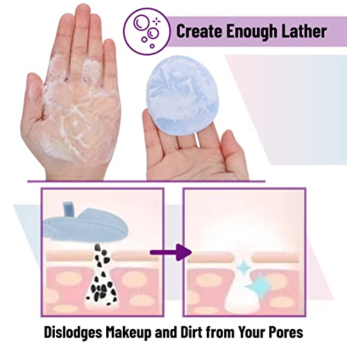 Silicone Facial Cleansing Brush 4 Pack - Pink, Purple, Blue Skin Care Tools