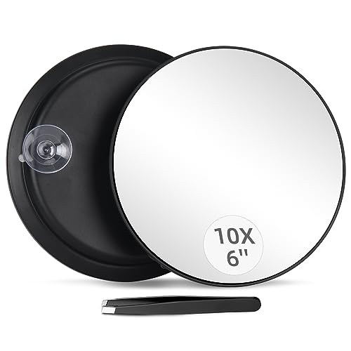 10X Magnifying Mirror with Suction Cups - 6" Makeup Mirror