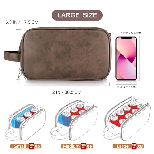 Elviros Large Toiletry Bag for Men, Water-Resistant PU Leather