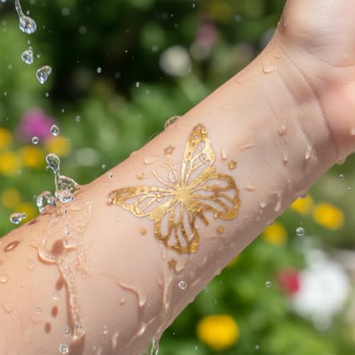 PapaKit 36 Pc Butterflies & Fairies Temporary Tattoo Set, 18 Individually Wrapped Sheets | Party Favors, Classroom Rewards, Birthday Goodie Bag Fillers