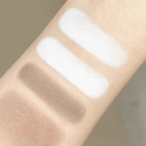 Erinde Cool Toned Contour, Natural Cream Contour with Brush, Blendable & Smooth Matte Bronzer, Waterproof & Long Lasting Face Shaping Contouring Makeup, Travel Size, 02 Gray Brown