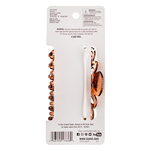Scunci No Slip Crown Clip for Thick Hair 1 ea (Pack of 6)
